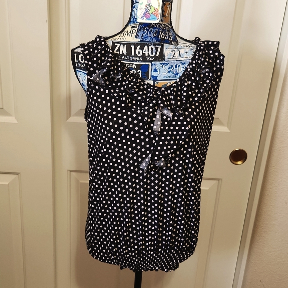 Black and white polka dot Dress Tank top XL